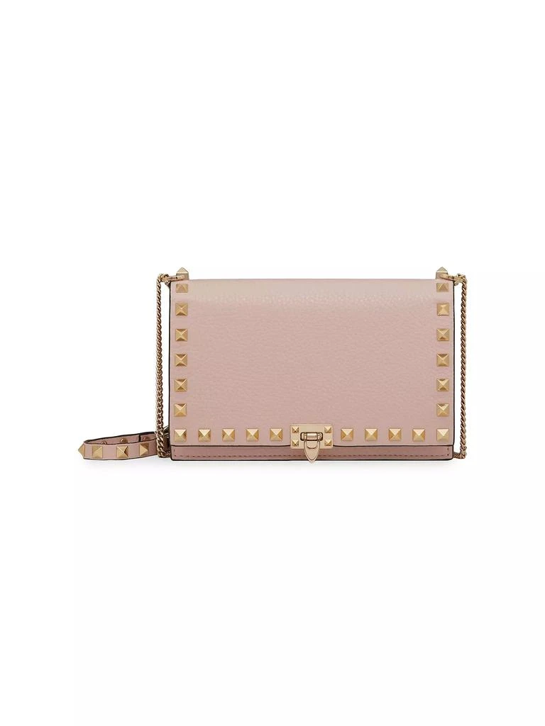 Valentino Grainy Calfskin Pouch With Rockstud Chain 1