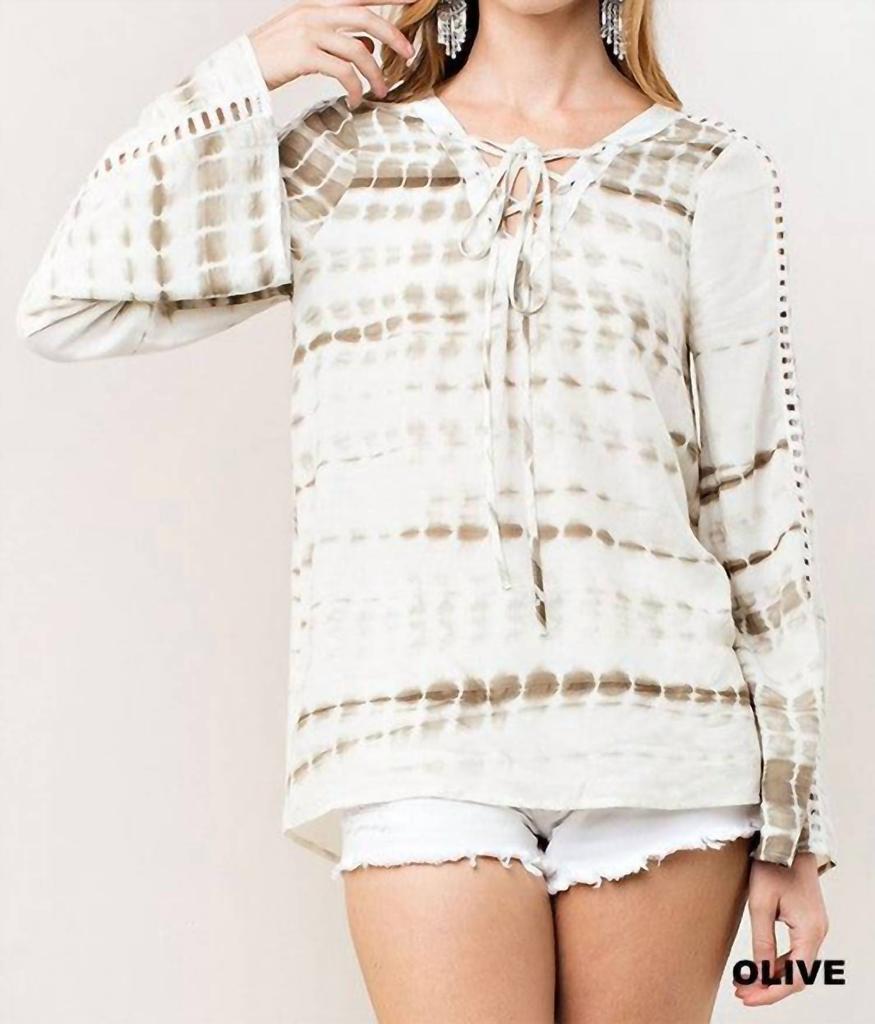 Kori Kori - Tie Dye Lace Up Top