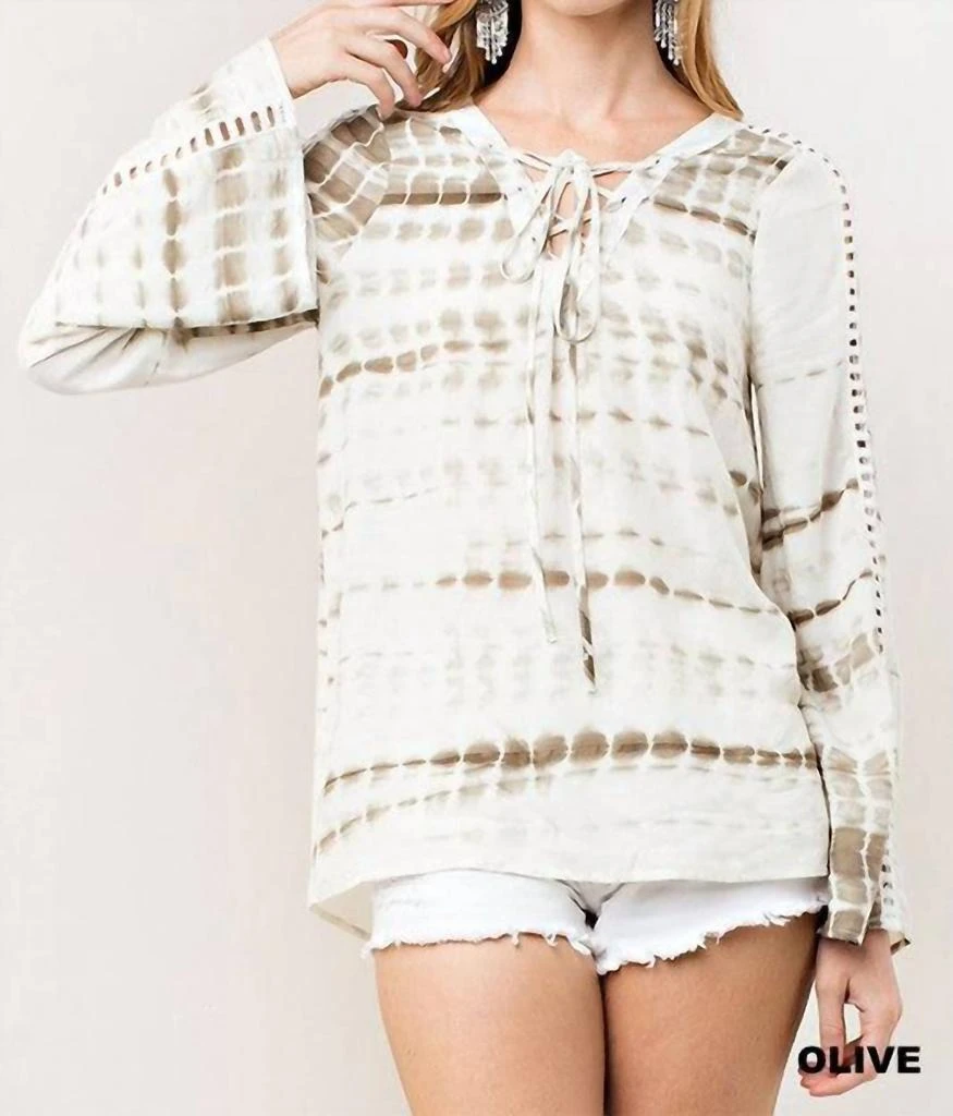 Kori Kori - Tie Dye Lace Up Top 1