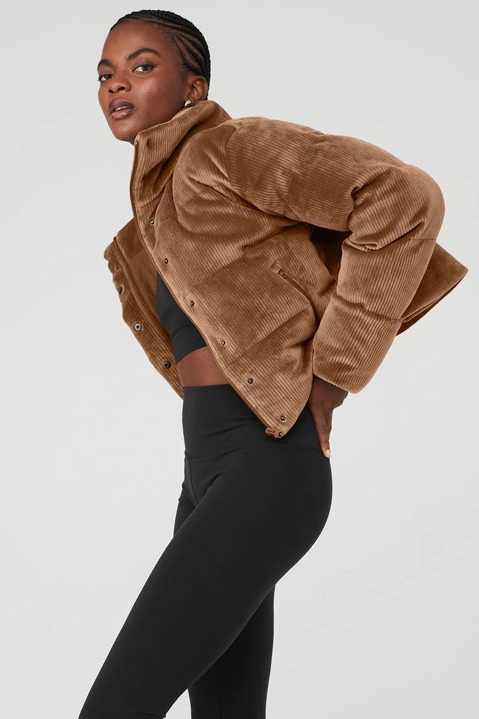 Alo Ribbed Velour Gold Rush Puffer - Cinnamon Brown 3
