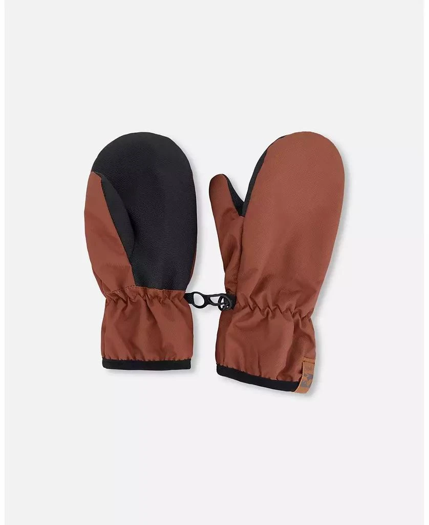 Deux par Deux Boy Mid-Season Mittens in Polyester Brown - Child