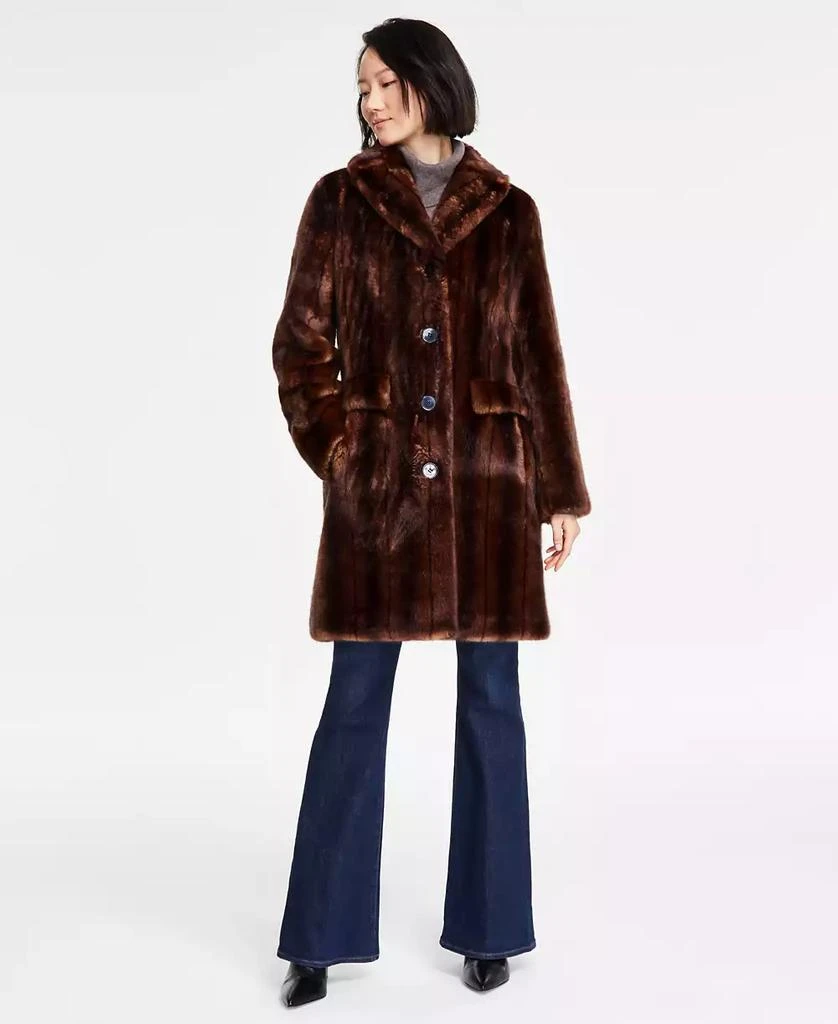 JONES NEW YORK Women's Faux-Fur Single-Breasted Blazer Coat 4