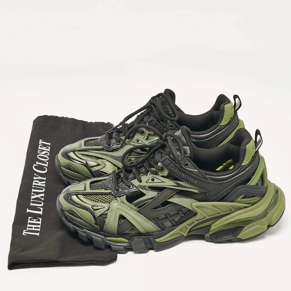 Balenciaga Balenciaga Green/Black Faux Leather and Mesh Track Sneakers Size 40 9