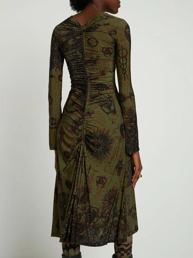 MARINE SERRE Printed Fluid Viscose Jersey Midi Dress 2