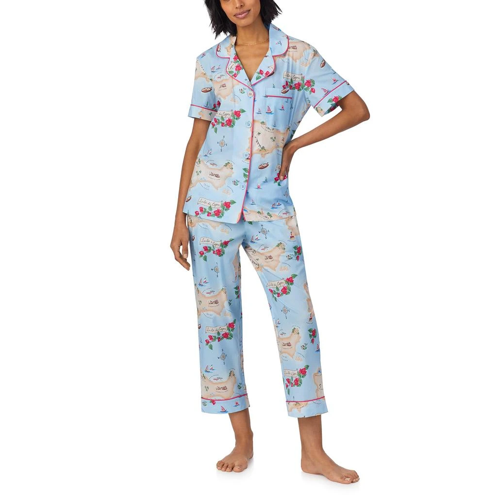 Bedhead PJs Cotton Woven Short Sleeve Cropped Pj Set 1
