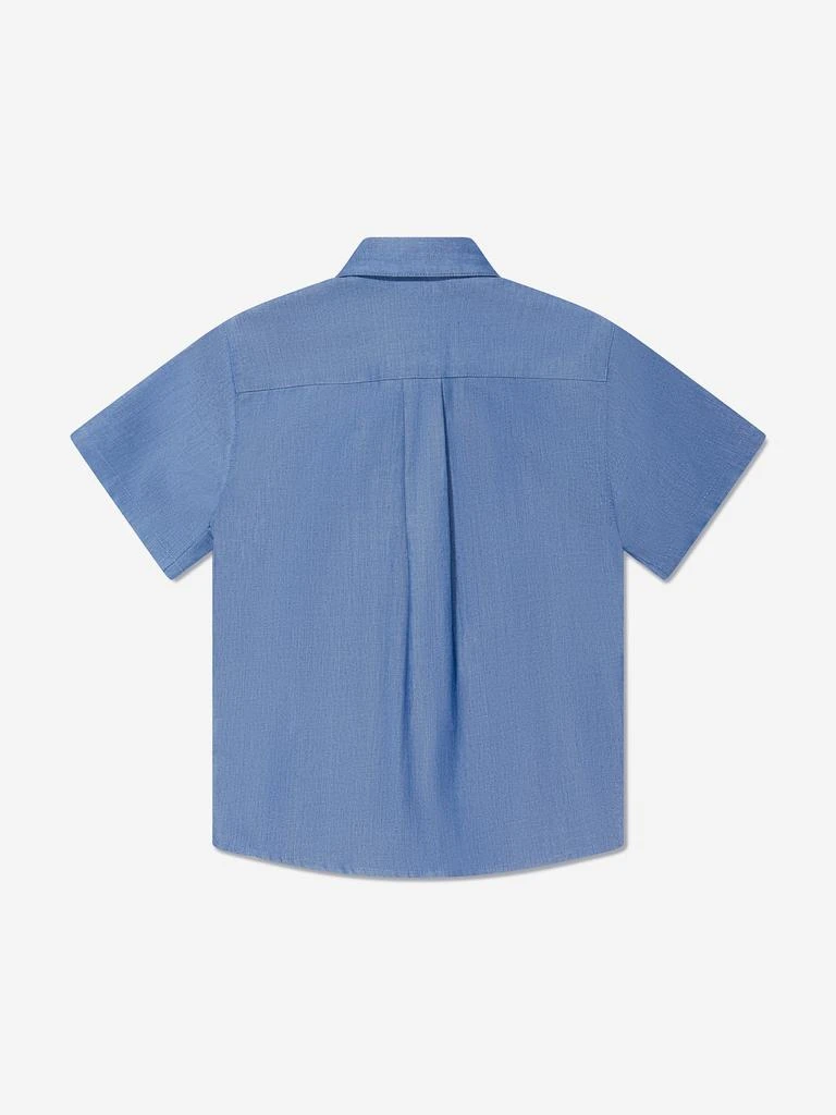 Versace Versace Boys Short Sleeve Chambray Shirt in Blue 3