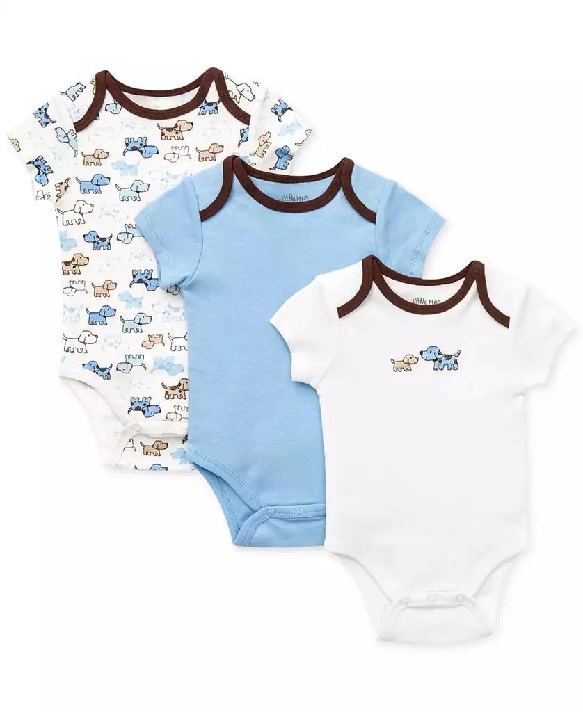 Little Me Baby Boys Cute Puppies Bodysuits, Pack of 3 1