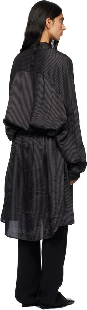 Dries Van Noten Gray Striped Midi Dress 3