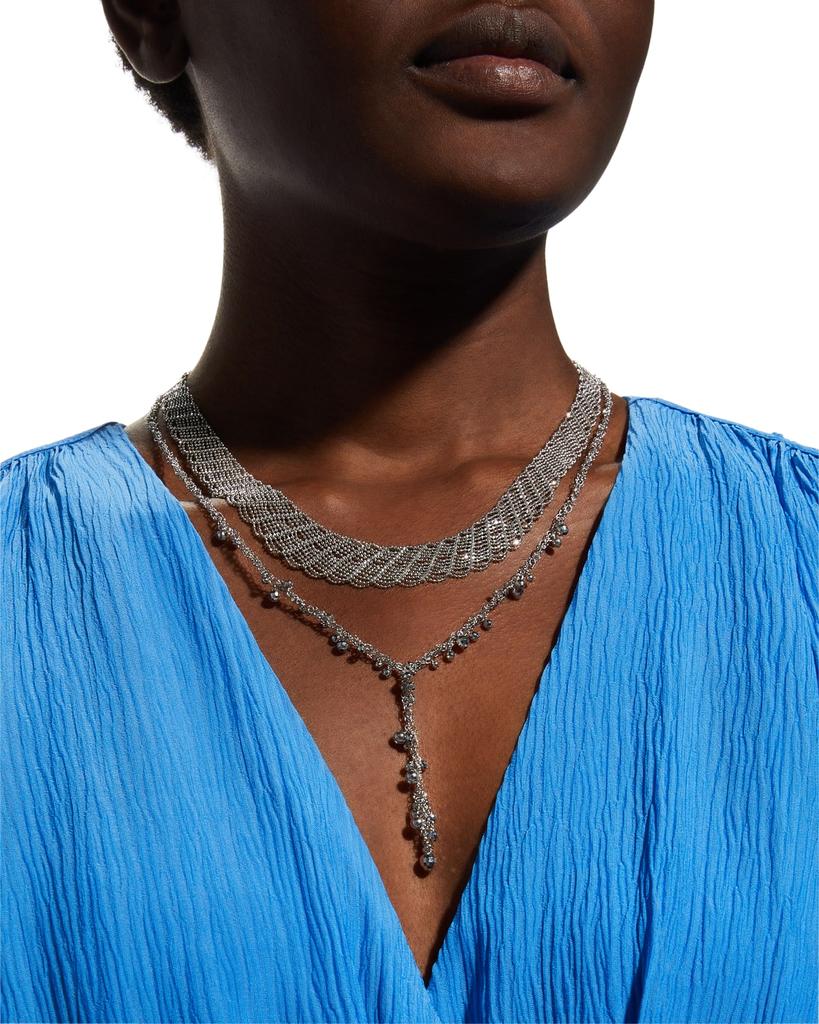 Platinum Born Platinum Beaded Y-Drop Necklace