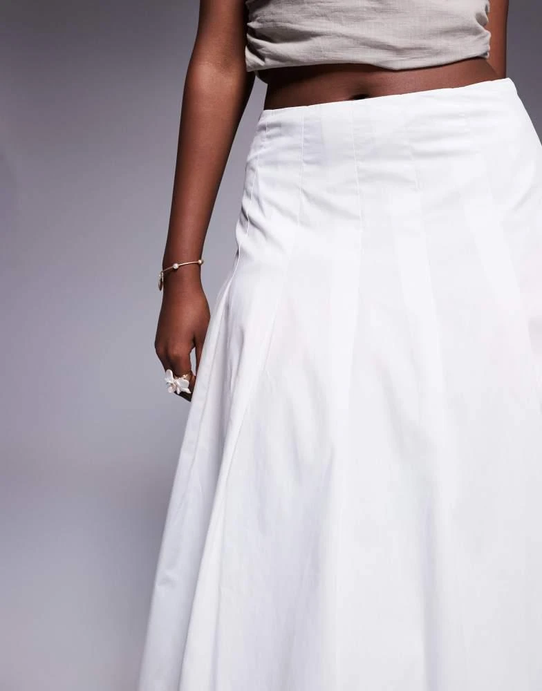 River Island River Island a line poplin midi skirt in white 5