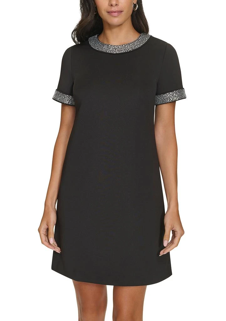 a line dress calvin klein Women's Collared V-Neck Sleeveless A-Line Dress
