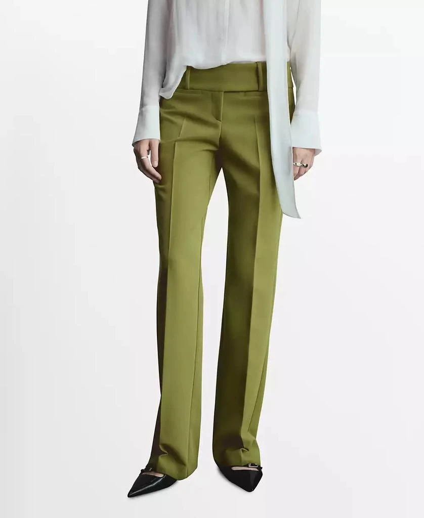 Mango Women's Satin Pleated Pants 1