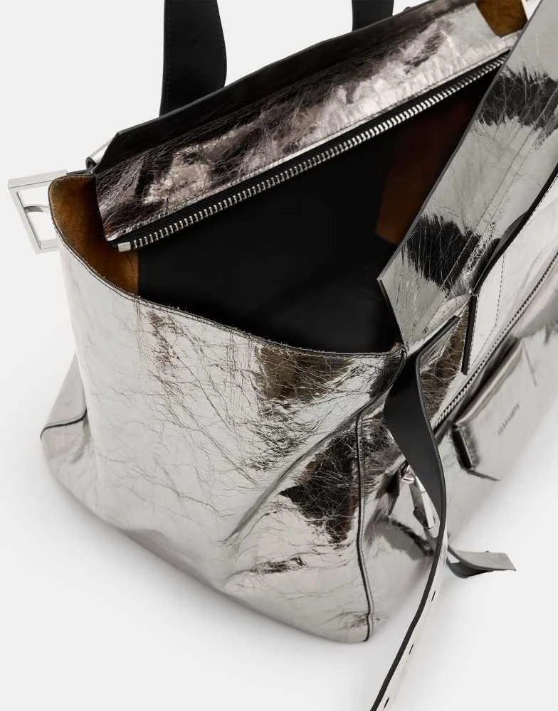 ALL SAINTS AllSaints Perez silver shoulder bag 3