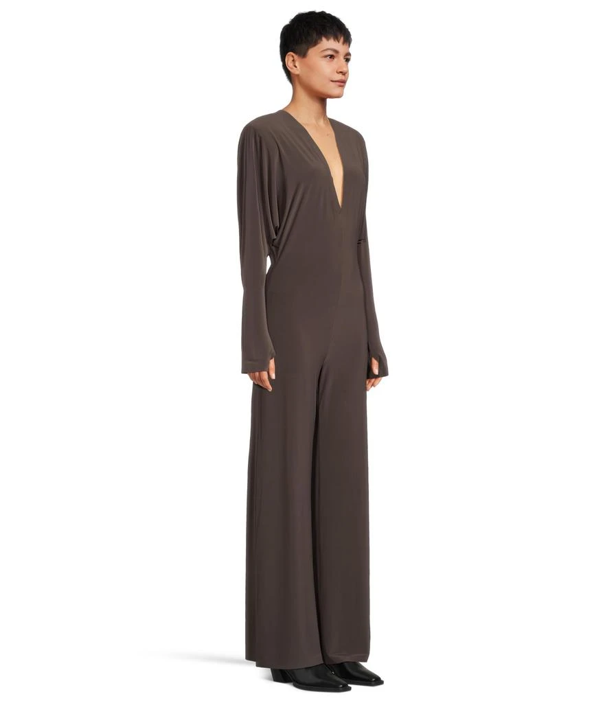 Norma Kamali Dolman V-Neck Jumpsuit w/ Shoulder Pads 2