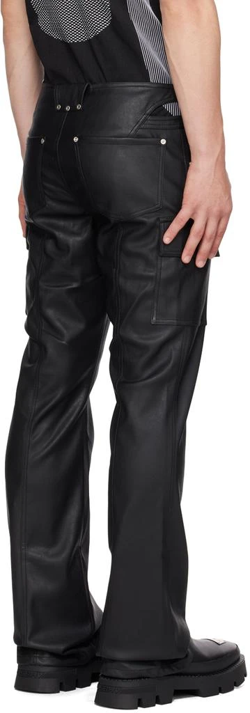 Misbhv Black Cutout Faux-Leather Cargo Pants 3
