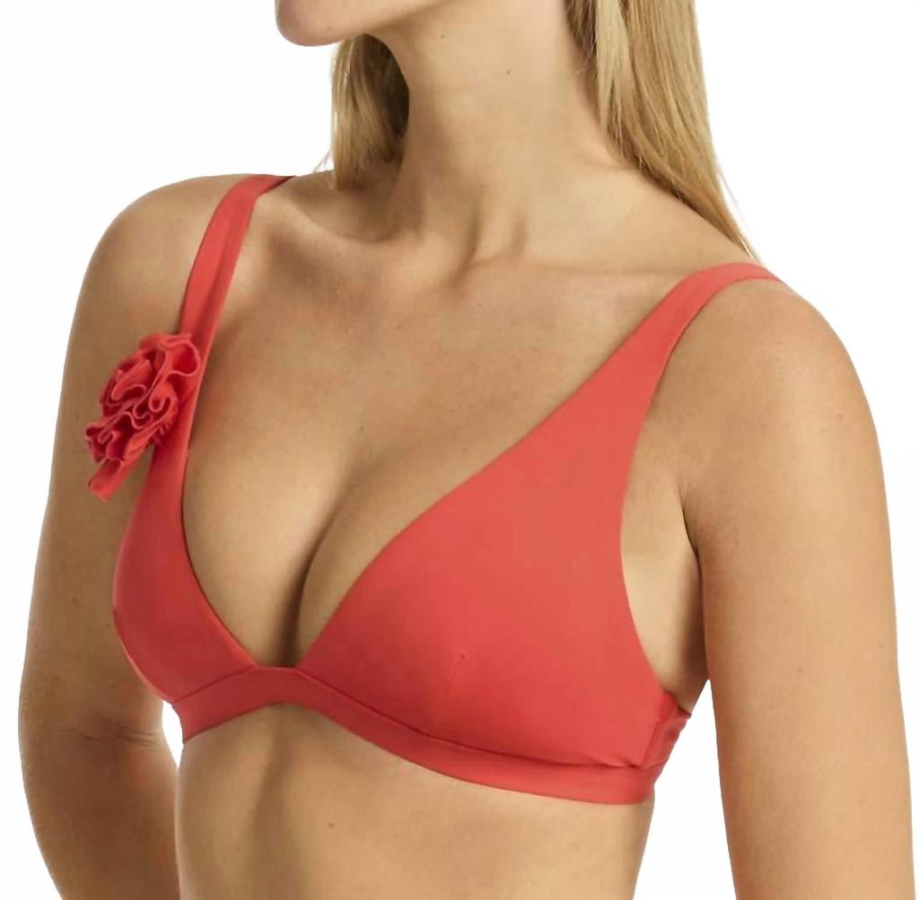 Sea Level Australia Women's Casa Del Mar Longline Triangle Top In Flame