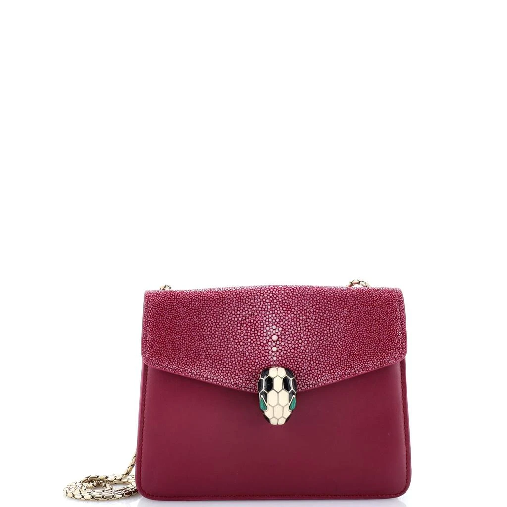 Shop Serpenti Forever Square Shoulder Bag Leather and Stingray