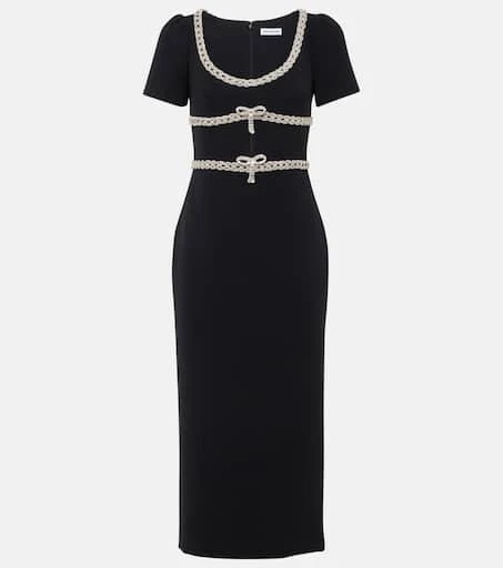 Self Portrait Crystal-embellished crêpe midi dress 1