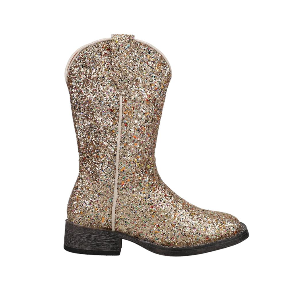 Roper Glitter Galore Square Toe Cowboy Boots (Little Kid-Big Kid)