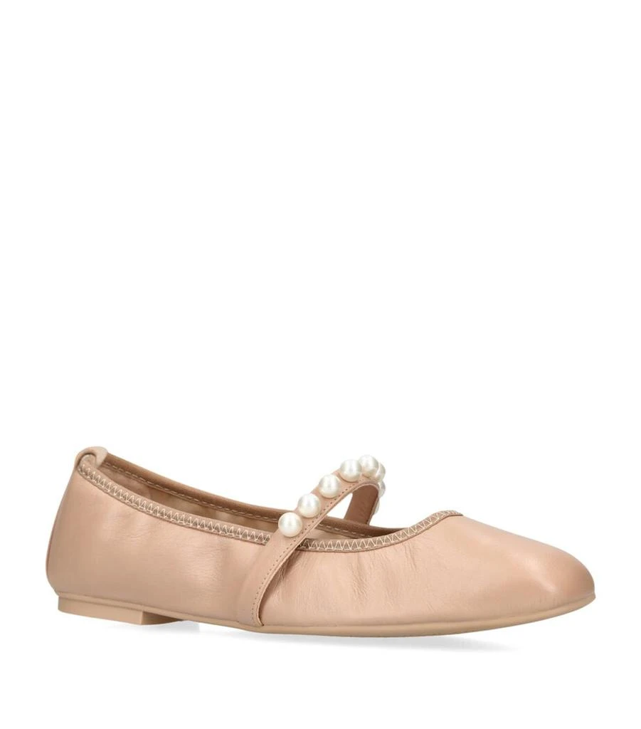 Stuart Weitzman Pearl-Embellished Goldie Ballet Flats 3