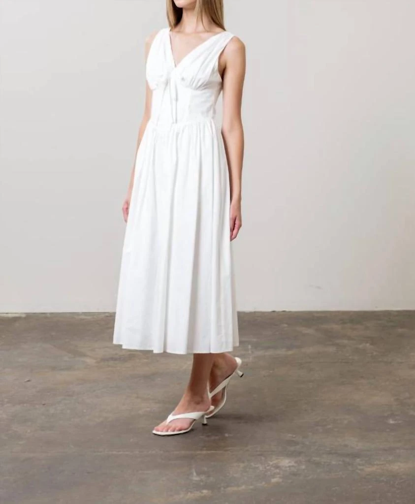 Moon River Moon River - V-neck Corset Midi Dress 3