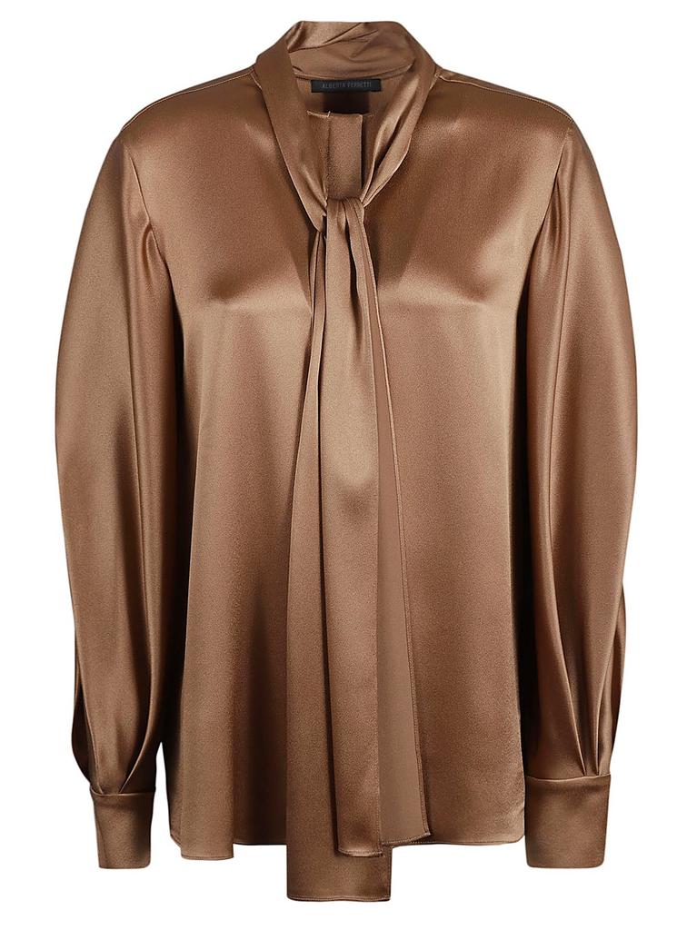 Alberta Ferretti Alberta Ferretti Puff Sleeved Satin Blouse