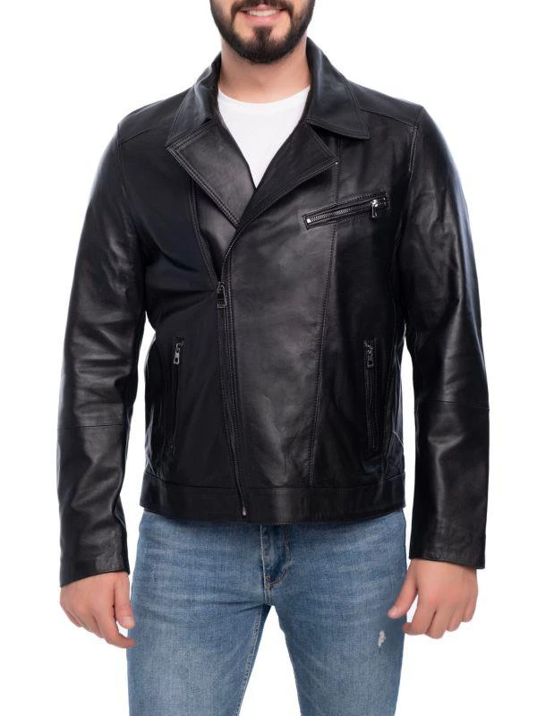 Vellapais Notch Collar Leather Jacket 1
