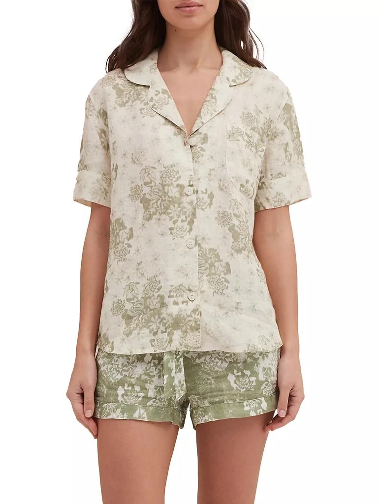Desmond & Dempsey Floral Short 2-Piece Pajama Set 2
