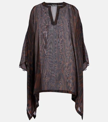 Tom Ford Leopard-print cotton and silk kaftan 1