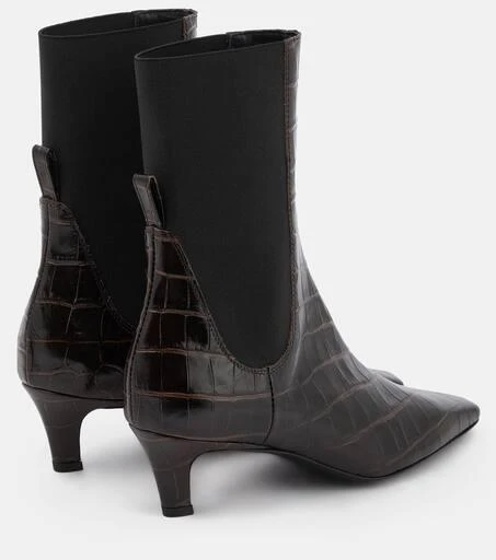 Totême Croc-effect leather ankle boots 3