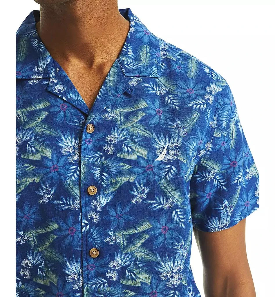 Nautica Men's Short Sleeve Button-Front Tropical Leaf Print Camp Shirt 3