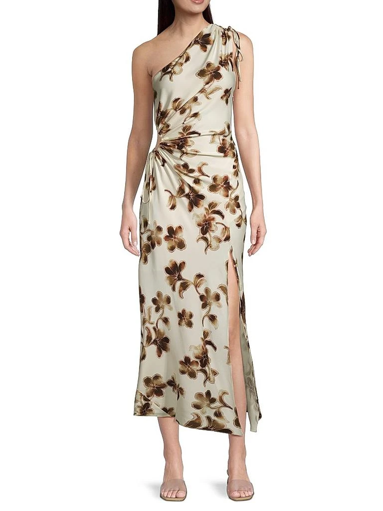 Bec & Bridge Pauline Blurred Floral One-Shoulder Midi-Dress 3