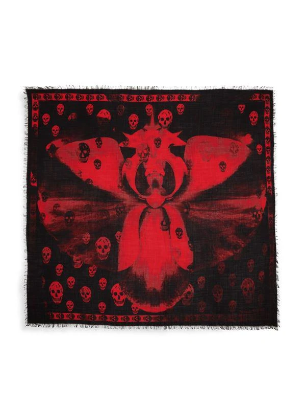 McQueen Skull Orchid Silk Scarf 2