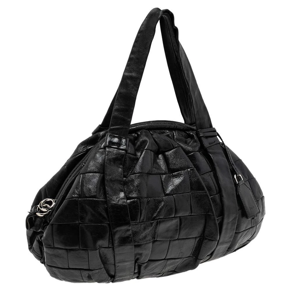 Dolce & Gabbana D&G Black Woven Leather Miss Diana Hobo 3