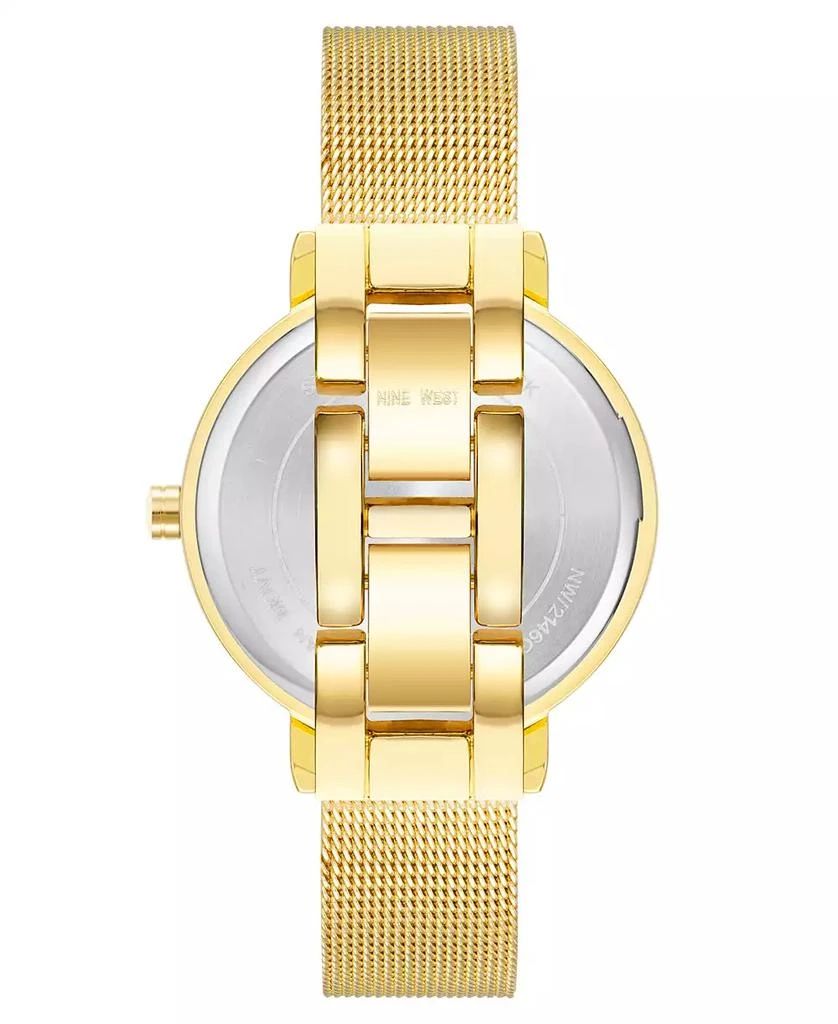 Nine West Women's Quartz Gold-Tone Stainless Steel Mesh Band Watch, 34mm 2