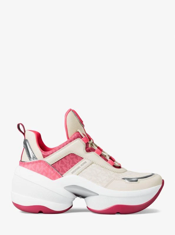 Michael Kors Olympia Mixed-Media Trainer 2