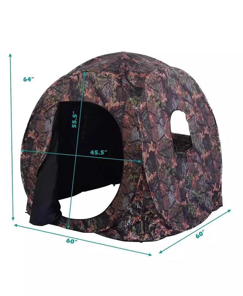 Mecale Portable Pop-Up Ground Camo Hunting Blind Enclosure, Surround View Shelter 8