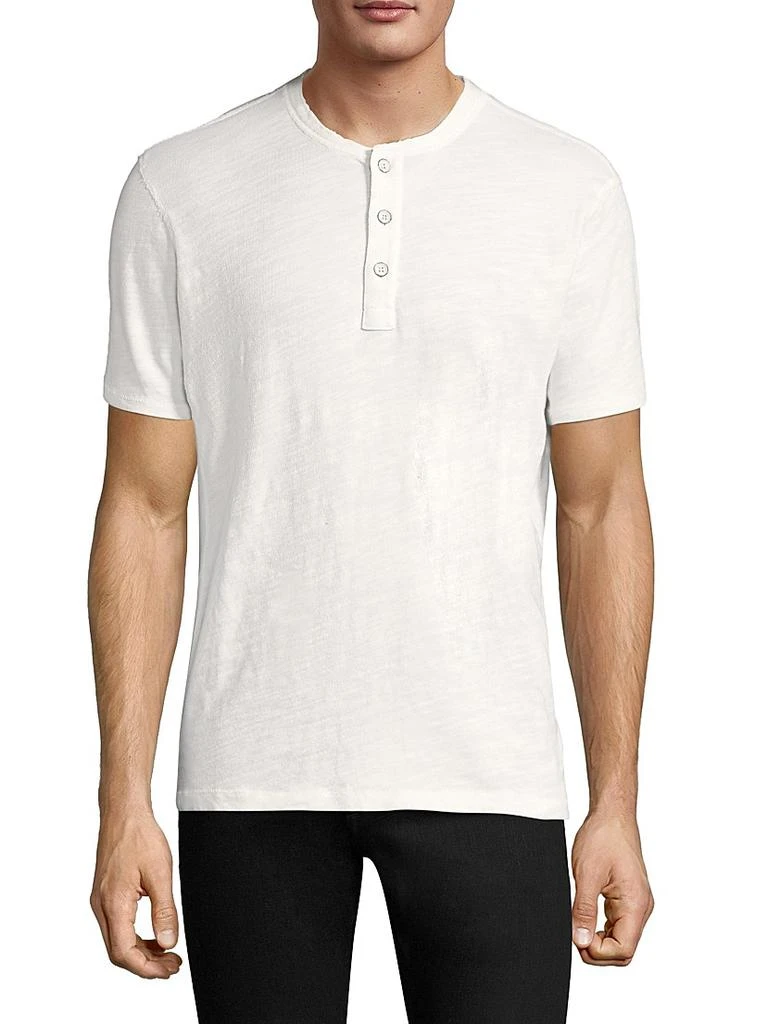 Rag & Bone Textured Slim-fit Short Sleeve Henley T-Shirt 1