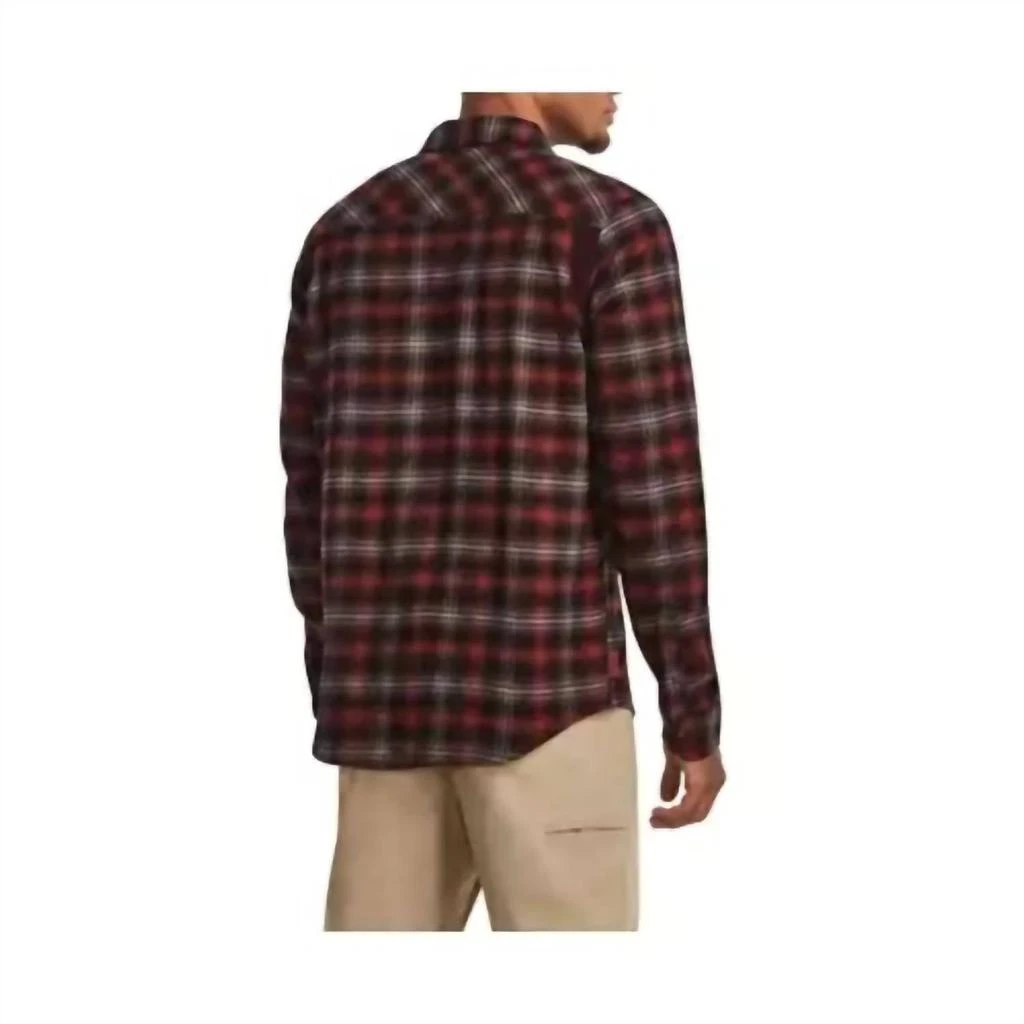 Under Armour Tradesman Flex Flannel Long Sleeve Shirt In Cinna Red/dark Maroon 3
