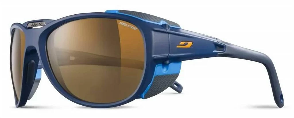 Julbo Explorer 2.0 Mountaineering Glacier Sunglasses In Dark Blue Frame - Silver Mirror (Reactiv 2 2