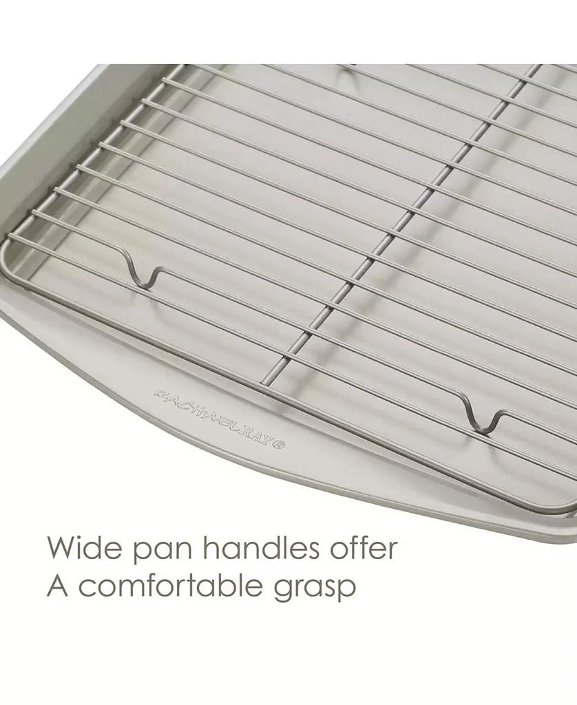 Rachael Ray Nonstick Jumbo 13" x 19" Cookie Pan with Roasting Rack 6