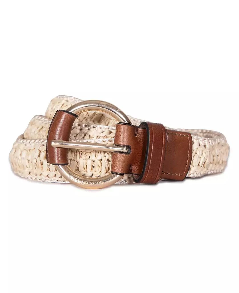 Michael Kors 32mm Woven Raffia Belt 1