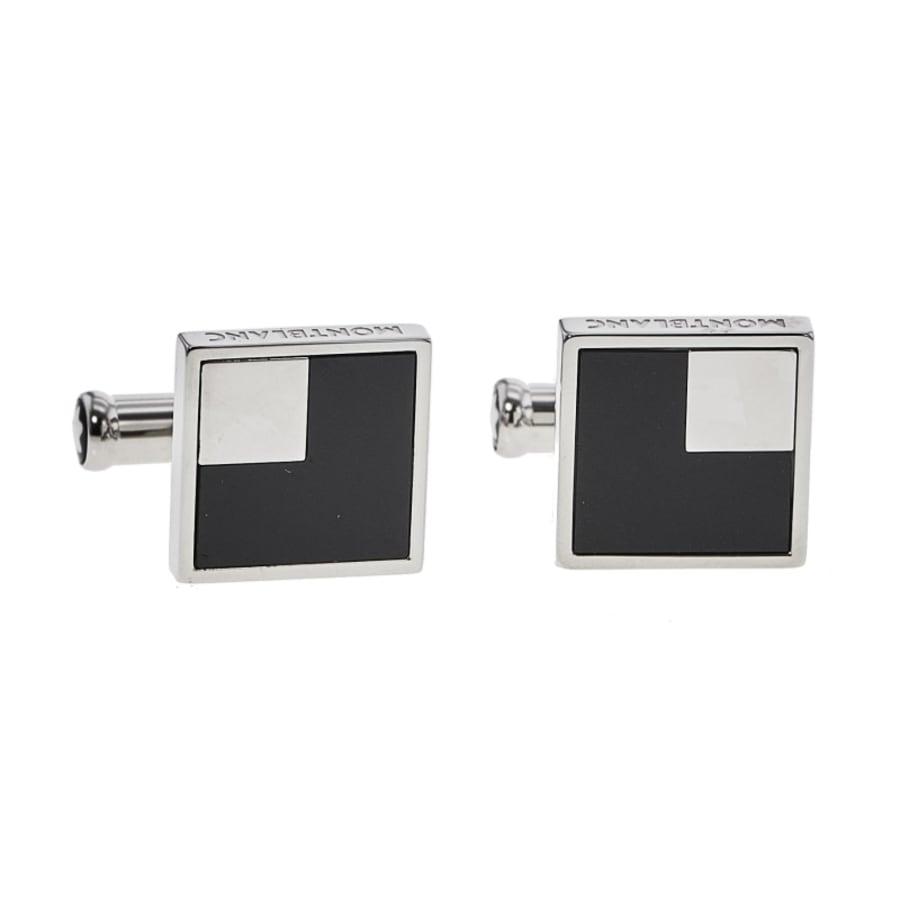 Montblanc Heritage Square Black Onyx Inlay Stainless Steel Men's