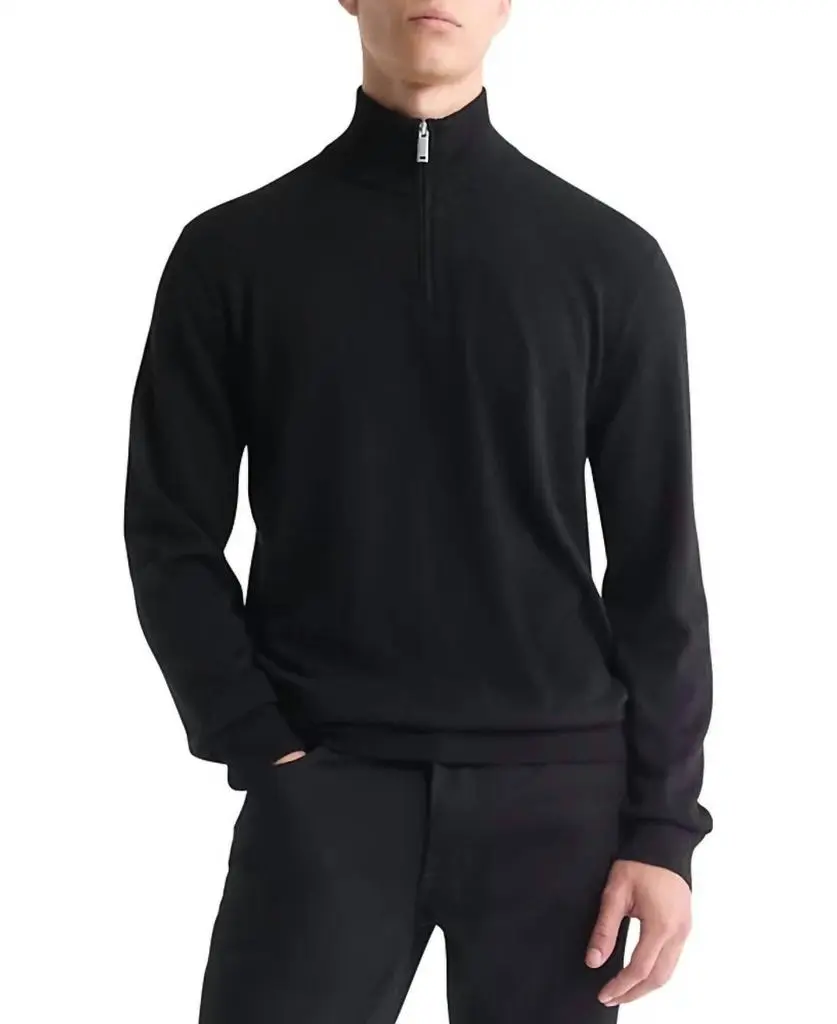 Calvin Klein Calvin Klein - Fine Merino Wool Blend Quarter Zip Sweater