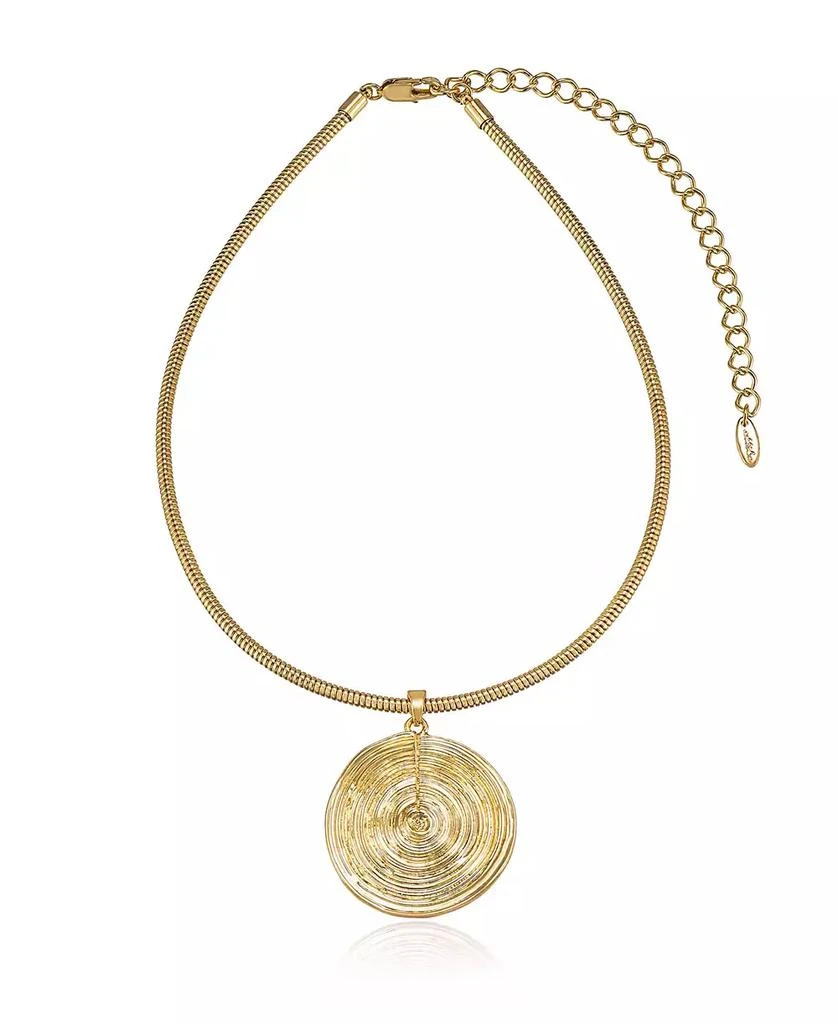 Ettika Jewelry Statement Swirl Pendant 18K Gold-Plated Choker Necklace