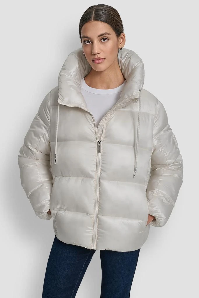 DKNY FUNNEL-NECK LIGHTWEIGHT PUFFER JACKET