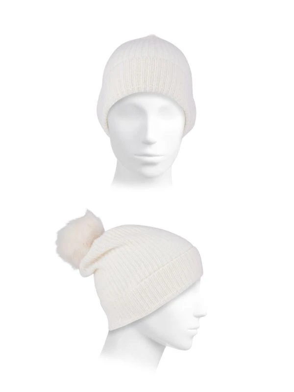 Saks Fifth Avenue Pom-Pom Cashmere Slouch Beanie 2