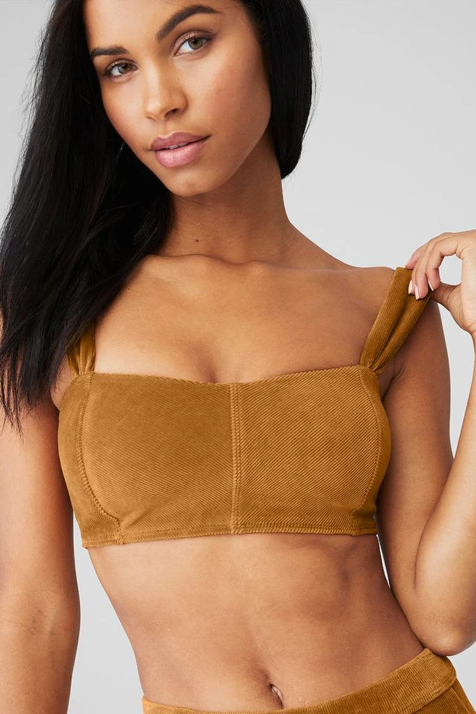 Alo Micro Corduroy Winter Break Bra - Toffee 4