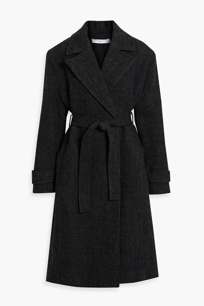 IRO Vibi double-breasted belted wool-tweed coat 1