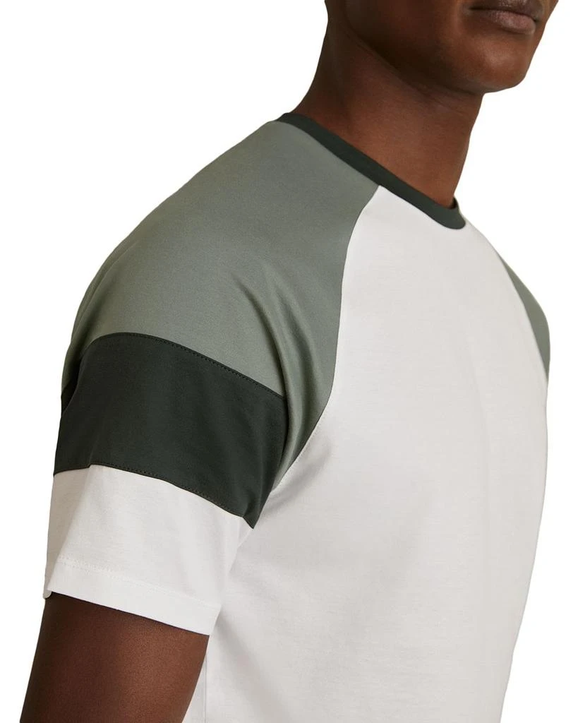 REISS Adan Short Sleeved Mercerised Color Block Crewneck Tee 4